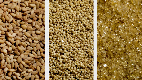 sesame seeds, amaranth, brown cane sugar, whole crunch, sesame snacks, tambo natural foods, tambo snacks